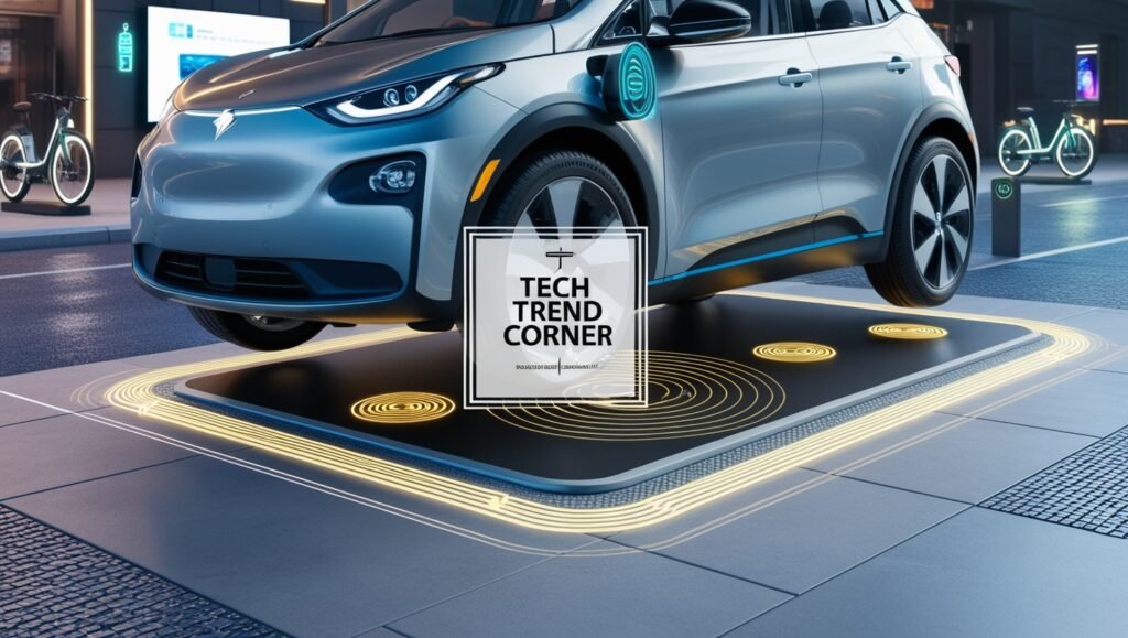 electric car using wireless EV charging with inductive power transfer.