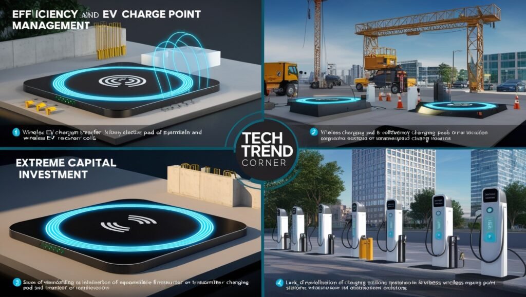 image depicting hurdles in Wireless EV Charging infrastructure management.