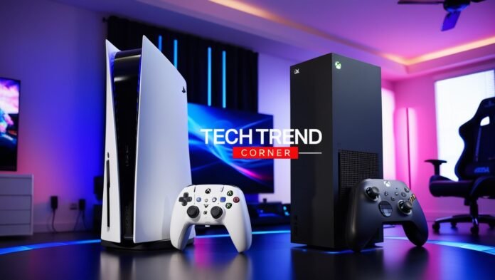 Realistic PS5 vs Xbox Series X Comparison in a modern gaming setup
